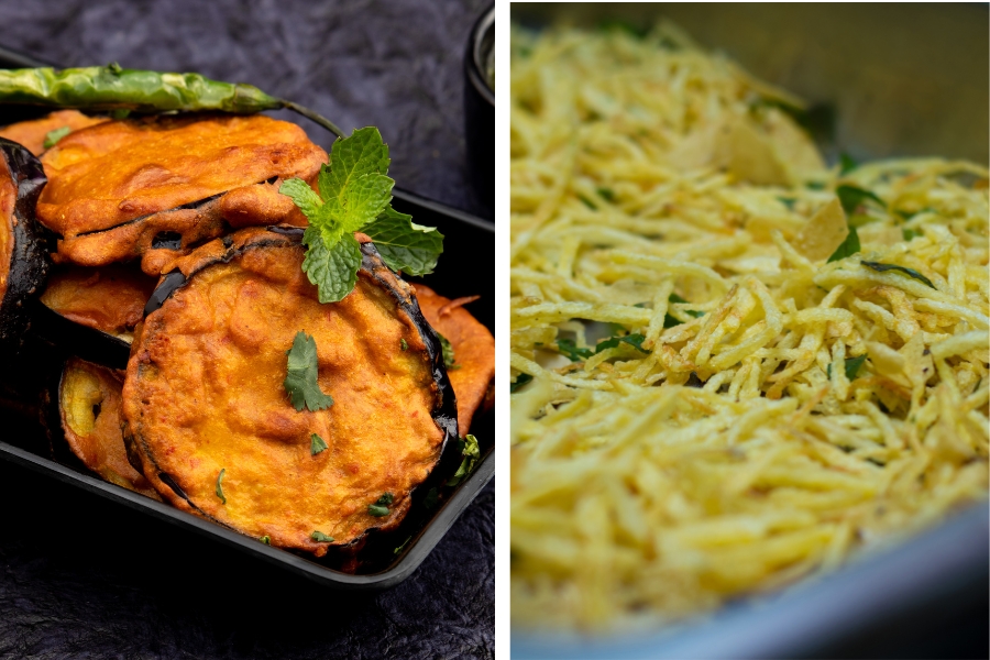 traditional-bengali-wedding-catering-dishes-beguni alu bhaja