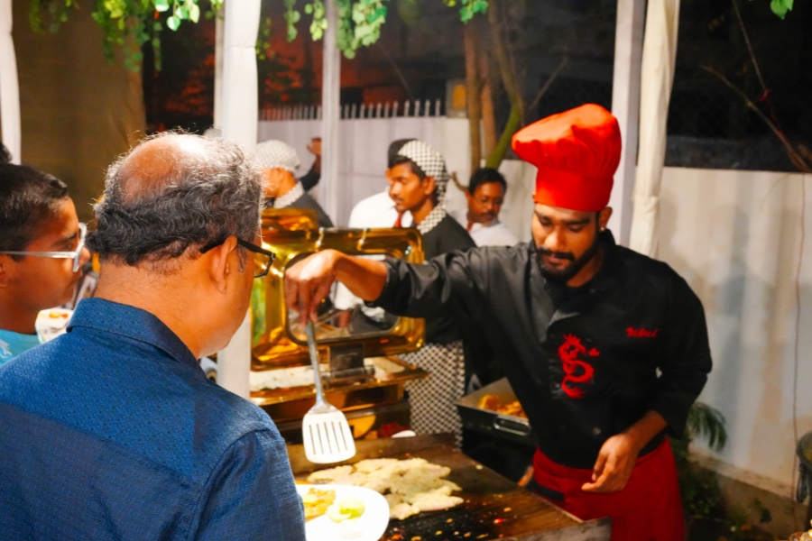 Live food counters by top Kolkata caterers
