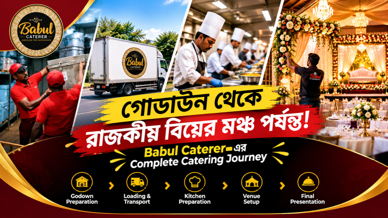 Behind the scenes of Babul Caterer wedding catering process from godown to venue in Kolkata
